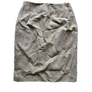 Linda Allard Ellen Tracy Skirt Pencil Straight Linen Blend Beige Tan 8